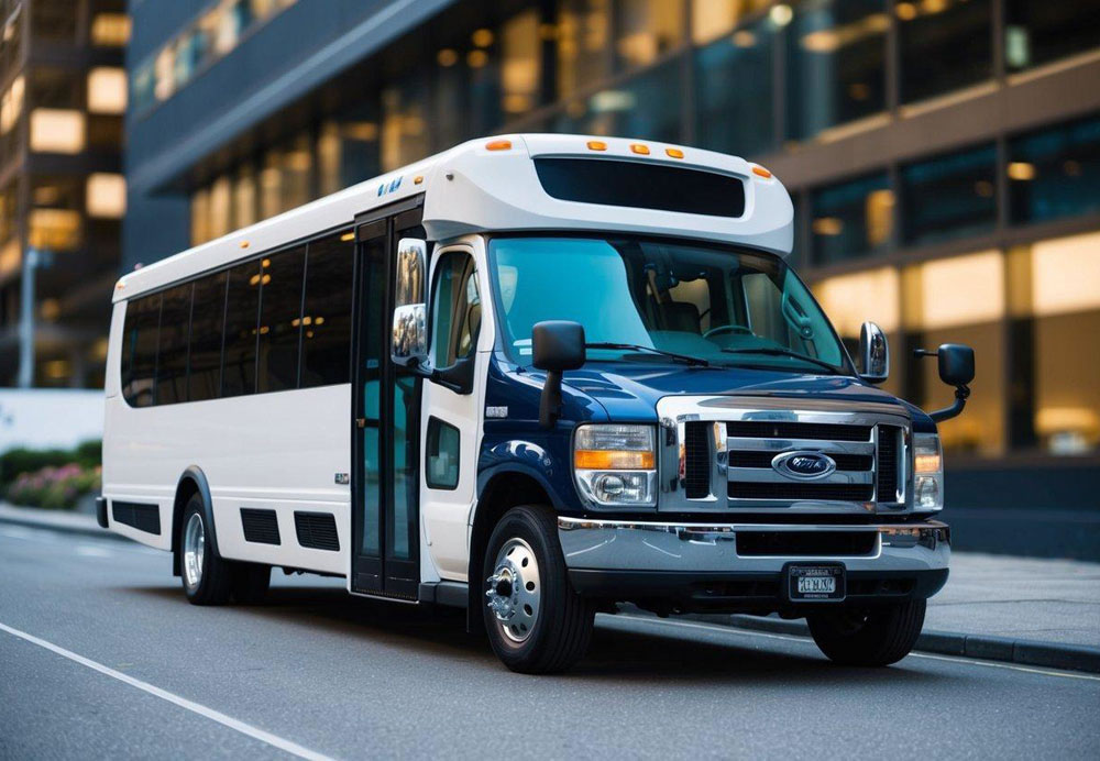 A charter bus with spacious seating, climate control, and onboard amenities for comfortable travel during large-scale conferences in Seattle